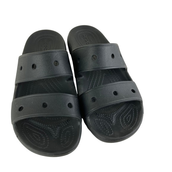 Crocs Classic Slide Sandal Black Women Sz 9 Mens 7 Comfort Slip On - Picture 2 of 6